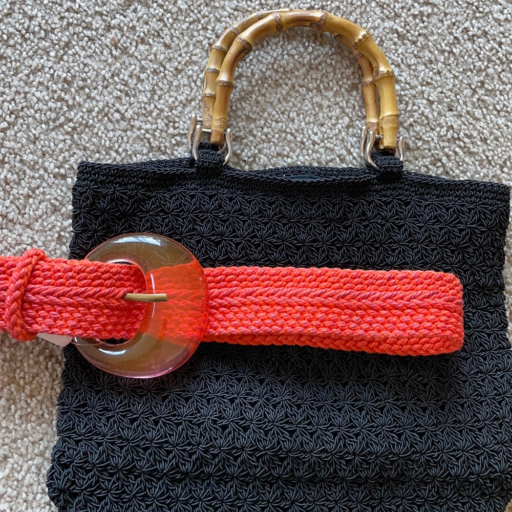 Coldwater Creek Lucite Buckle Woven Belt
